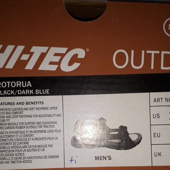 New Men's Hi-Tec ROTORUA #7142 sandals black/dark - Picture 6 of 7